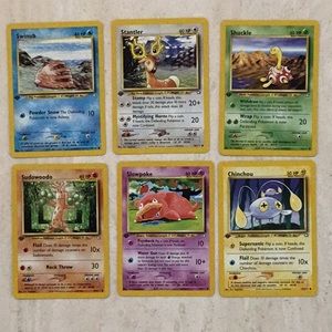 Pokemon 1st Edition Neo Genesis 2000 Lot Of 6 Pokemon Card Assorted Slowpoke TCG